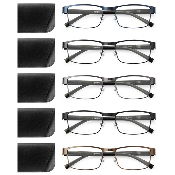 JOLISU - 5 lentes de lectura para hombre, con bloqueo