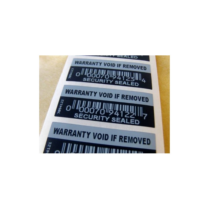 100 X Security Labels Stickers Warranty Void if Removed Tamper-Evident