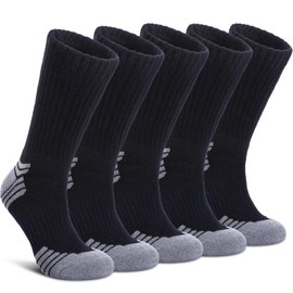 NOCIN COLOR Merino Wool Hiking Socks for Women Men Thermal Winter Warm Boot Socks Athletic Work Cozy Cushion Socks 5 Pairs(5 Pairs Black,Medium)