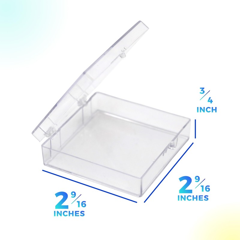 20-Pack Clear Hard Plastic Hinged Lid Storage Containers 2.56"L x