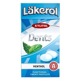 4 Boxes X 36g of Läkerol Dents Menthol - Sugar Free - Xylitol - Pastilles Lozenges Dragees Drops Candy Sweets (Sweden)