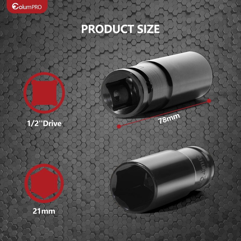 ColumPRO 1/2'' Impact Drive Socket Sets, 21mm 6-Point Impact Socket