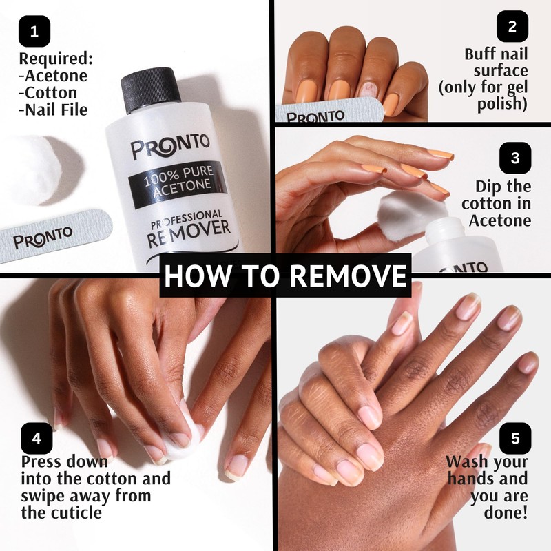 Pronto 100% Acetone Gel Nail Polish Remover - Polish Remover