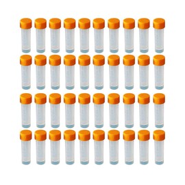 HUAZIZ Pack of 40 Sample Tubes 5 ml with Lid and Graduated Markings, Plastic Cryo Tubes Test Tube Test Tube