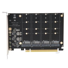 4 Port M.2 NVME SSD to PCIE X16 Adapter Card - Hard Drive Converter Reader Expansion for PCIE Equipment