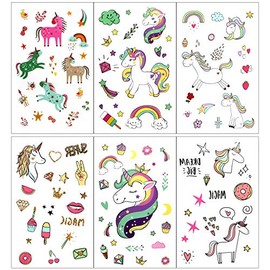 300pcs Unicornio Tatuajes temporales Falso Tatuajes Pegatinas para niños niñas Fiestas Infantiles Unicornio cumpleaños de niños Regalo piñata