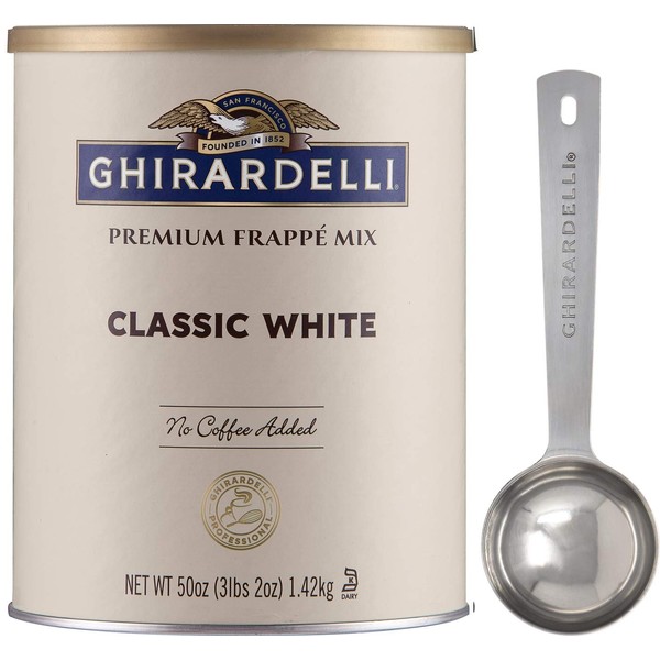 Ghirardelli - Classic White Premium Frappé 3.12lbs with Ghirardelli Stamped Barista Spoon
