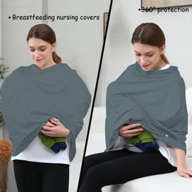 Nursing Cover for Car Seat Cover Baby - Multi-use Breastfeeding Cover Carseat Canopy Cover (neutral grey)