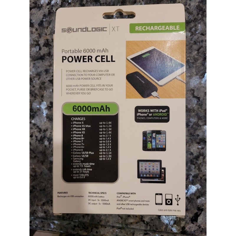 Soundlogic XT Rechargeable Portable 6000 mAh Power Cell