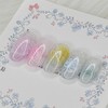 White floral handmade nail tips - Stiletto M / 화이트