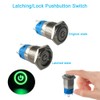 QitinDasen 3Pcs Premium 16mm Self-locking Latching Push Button Switch, 12V