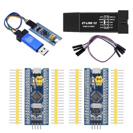 ALAMSCN 2PCS STM32F103C8T6 ARM STM32 Minimum System Development Board with ST-Link V2 Emulator Downloader, Random Color
