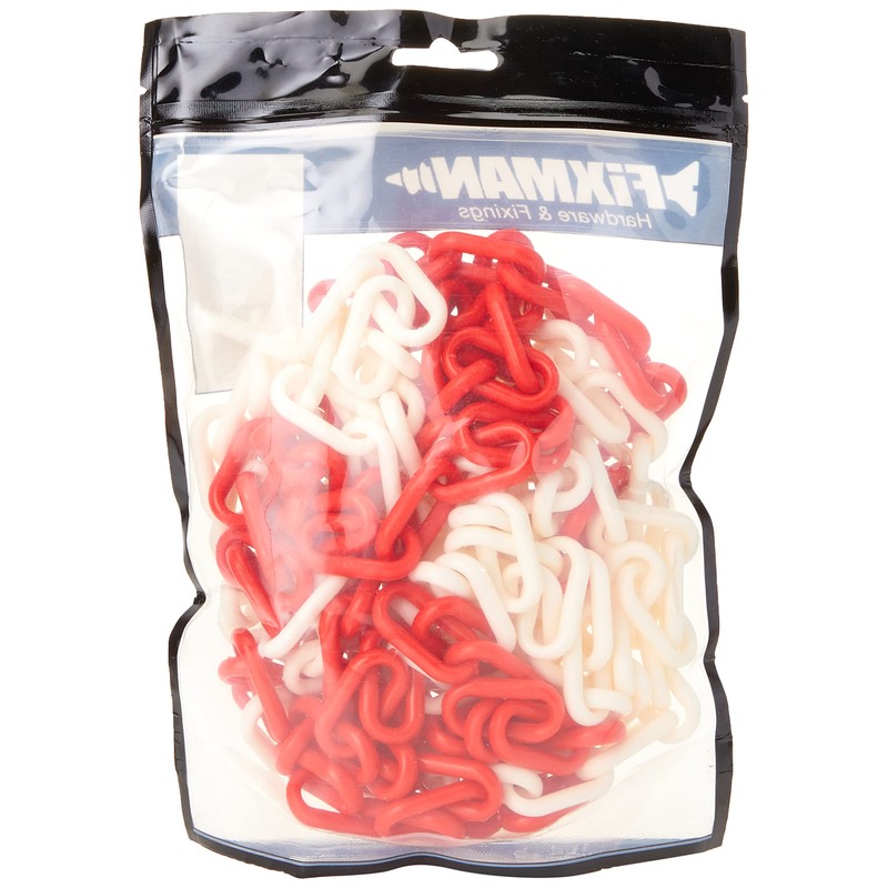 Fixman 615292 Plastic Chain 6 mm x 5m Red/White