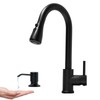 VFAUOSIT Black Kitchen Faucet with Soap Dispenser, 3-Mode Kitchen Sink