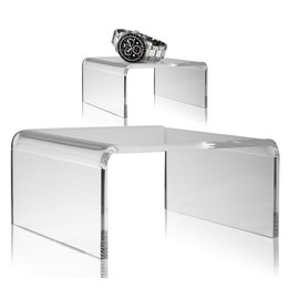 BANBERRY DESIGNS Clear Acrylic Display Risers - Premium Quality - 3" H - Pack of 2