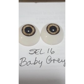Pabol (SEL16) "Baby Grey" 22MM Half Round Acrylic Doll Eyes