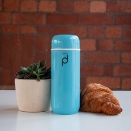 Grunwerg HCF-200B Vacuum Insulated Drinkpod Capsule Flask, Stainless Steel, Blue, 200ml