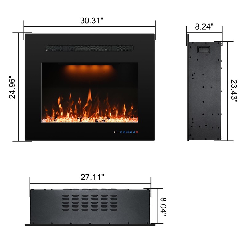 Rodalflame Electric Fireplace Insert Trim Kit for 30" W x