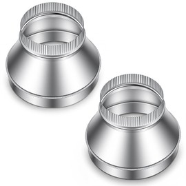 2 Pcs 9" to 6" Duct Reducer Galvanized Steel Increaser Air Duct Adapter for Ventilation System, Connect Pipe, Drainage Pipes, Exhaust Pipes with Pipeline Fan or Dryer Vent