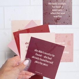 Kind Soul Shower Affirmation Cards - Positive Waterproof Affirmations for Women - Self Care Daily Mindfulness, Manifestation & Motivational Cards (Romantic Lover Girl)