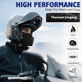 AYPOW Balaclava Winter Warm Balaclava Ski Mask Men Women with Fleece Lined, Windproof Balaclava for Bicycle Motorcycle Breathable Face Hood Snowboarding Outdoor Sports, black