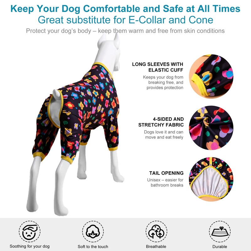 LovinPet Clothes for Labrador Pajama, Anxiety Calming Shirt,Anti Licking Dog
