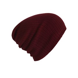 Parts Express Cotton Slouchy Beanie Hip-Hop Soft Lightweight Running Hat Beanie Adult Dwarf Hats Chemo Cap for Men Women (Maroon)