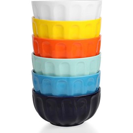 amhomel 6-Piece 24 Ounce Ceramic Soup/Cereal/Rice/Dessert Bowls, Lead-Free, Dishwasher & Microwave Safe