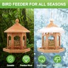 Liawm Wooden Bird Feeder for Outdoors Hanging, Red Cedar Hexagon