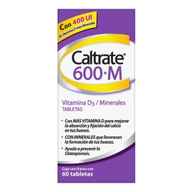 Caltrate Suplemento De Calcio 600+m / 400 Iu Frasco 60 Tabs Sabor Sin sabor