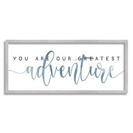 Stupell Industries You're Our Greatest Adventure Family Quote Blue Pattern, Designed by Daphne Polselli Gray Framed Wall Art, Black