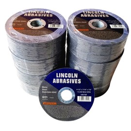 200 Pack 4-1/2" Cut-Off Wheels Lincoln Abrasives 1/16" Metal & Stainless Steel