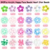 840Pcs Acrylic Heart Star Candy Bead Smile Face Beads Round