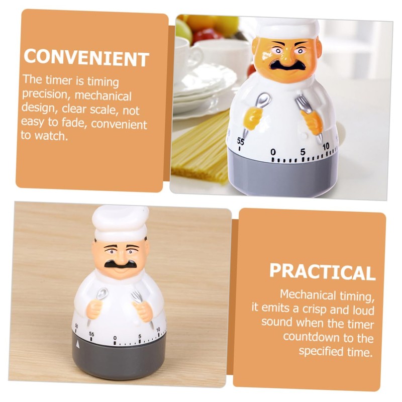 Mikinona Chef Timer Mechanical Countdown Timer for Cooking Baking Precision