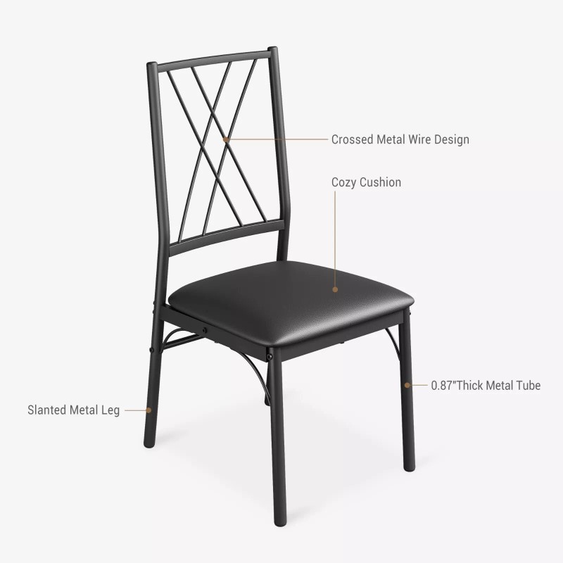 Jojoka Dining Set Table with Upholstered Chairs for 4, Small