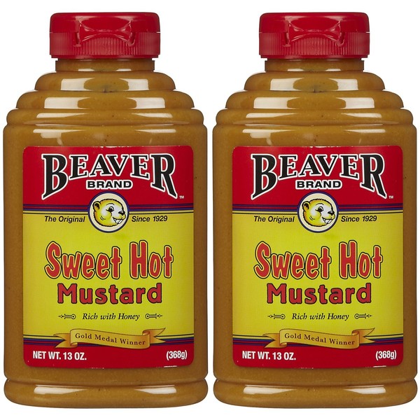 Beaver Brand Sweet Hot Mustard, 13 oz Squeezable Bottles, 2 pk