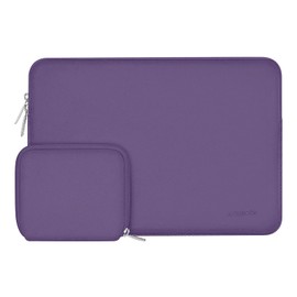 MOSISO Funda Protectora Compatible con MacBook Air/Pro,13-13.3 Pulgadas Portátil,Compatible con MacBook Pro 14 Pulgadas M3 M2 M1 Chip Pro MAX 2024-2021,Neopreno Bolsa con Pequeño Caso, UVA Morado