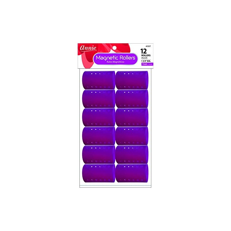Annie Magnetic Rollers 12 Count Purple 1 3/4" #1357A