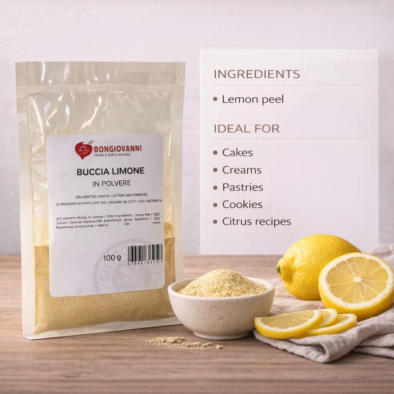 BONGIOVANNI FARINE E BONTA' NATURALI Buccia di Limone disidratata in