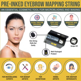 LIUDEX Pre-Inked Eyebrow Mapping String – an Essential Cosmetic Tool for Microblading and Waxing; Effective and Easy-to-Use Black Ink Eyebrow Thread Brow Marker for Flawless Perfection