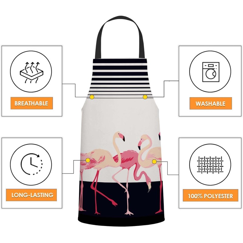 BGBDEIA Flamingo Apron Adjustable Neck Bib Apron for Men Women,Suitable