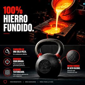 CENTURFIT Pesa Rusa Kettlebell Hierro Fundido Revestimiento en Polvo 44-70 Libras Pesas Rusas Profesional para Crossfit Fitness Entrenamiento Funciona
