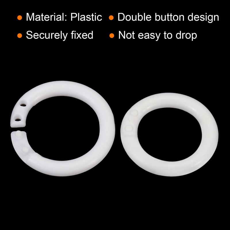 PATIKIL 50pcs 21mm Outside Diameter 15mm Inner Diameter Loose Leaf