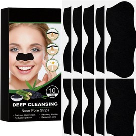 10Pcs Blackhead Remover Strips – Deep Cleansing Pore Strips with Charcoal for Women & Men. Effectively Remove Blackheads & Unclog Pores for Smooth, Clear Skin. Ideal for Nose, Face & Chin