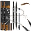 Pack of 2 Eyebrow Pencils, Microblading Eyebrow Pencil, 4 Fork
