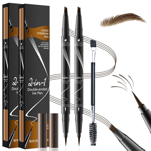 Pack of 2 Eyebrow Pencils, Microblading Eyebrow Pencil, 4 Fork