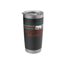 Dad Level Unlocked 2025 New Daddy Leveled Up To Gamer Dad Stainless Steel Insulated Tumbler