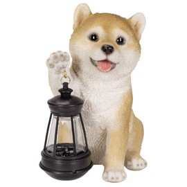 Uvia H23251 Shiba Inu with Solar Lamp, 5.5 x 3.3 x 5.9 inches (14 x 8.5 x 15 cm), Doll, Figurine, Figurine, Animal, Animal, Garden, Decorative, Realistic, Cute, Dog, Dog, Dog, Dog,