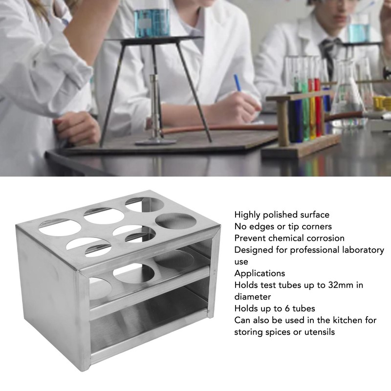 Test Tube Holder 304 Stainless Steel 6 Hole 3 Layer