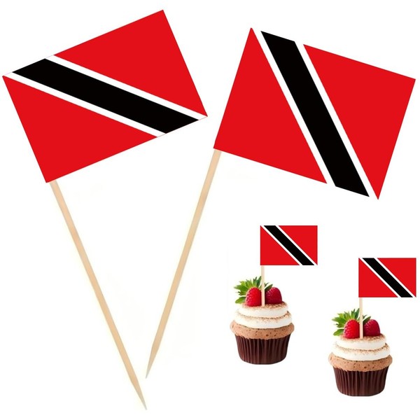 100 Pcs Trinidad and Tobago Toothpick Flag Trinidad & Tobago